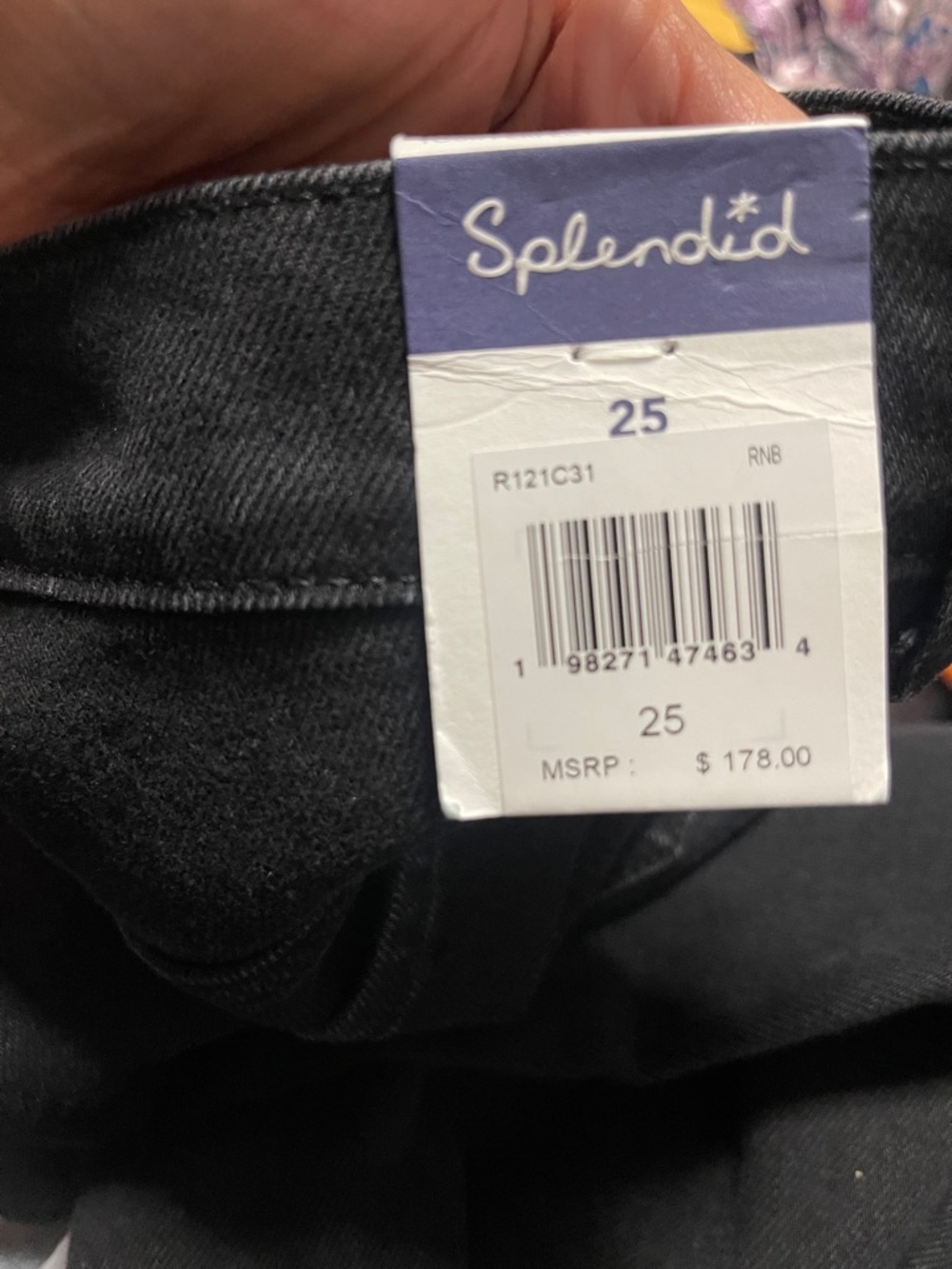 Splendid Black Rinse Carson Barrel Leg Jean Tapered Women's Size 24 Raw Hem NWT - Picture 7 of 9